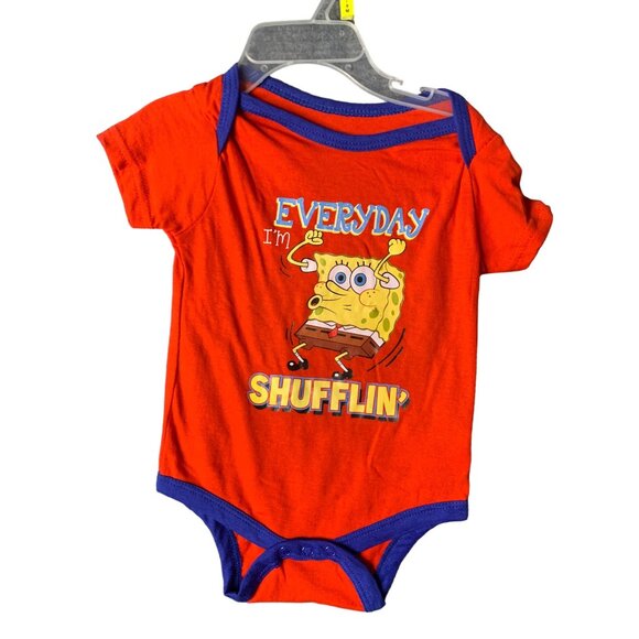 Spongebob Squarepants Infant Baby 6 9 months Short Sleeve Everyday Im Shufflin O - Picture 1 of 3